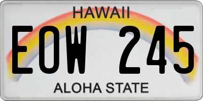HI license plate EOW245