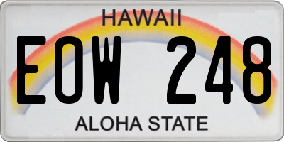 HI license plate EOW248