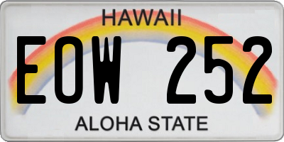 HI license plate EOW252