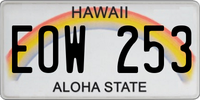 HI license plate EOW253