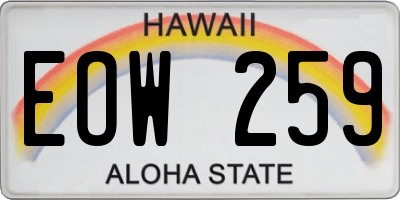 HI license plate EOW259