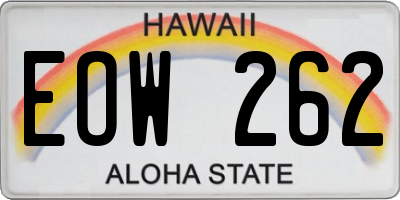 HI license plate EOW262