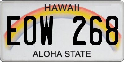 HI license plate EOW268