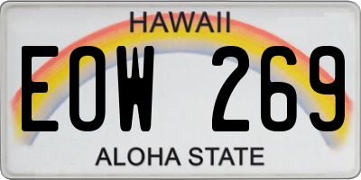 HI license plate EOW269