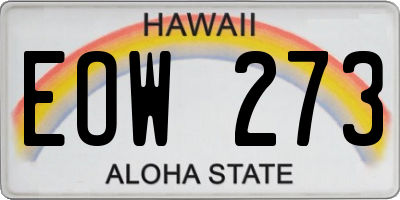 HI license plate EOW273