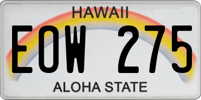 HI license plate EOW275