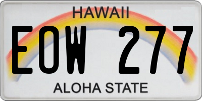 HI license plate EOW277
