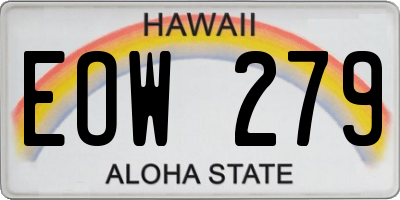 HI license plate EOW279