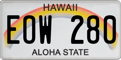 HI license plate EOW280