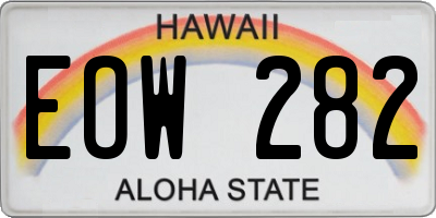 HI license plate EOW282