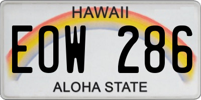 HI license plate EOW286