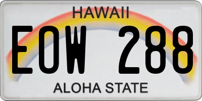 HI license plate EOW288