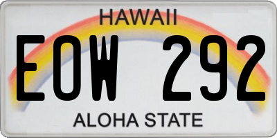 HI license plate EOW292
