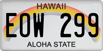 HI license plate EOW299