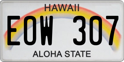 HI license plate EOW307