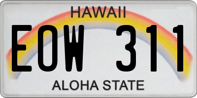 HI license plate EOW311