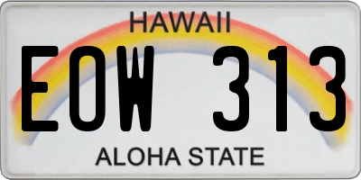 HI license plate EOW313