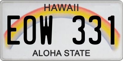HI license plate EOW331