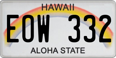 HI license plate EOW332