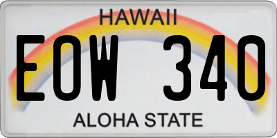 HI license plate EOW340