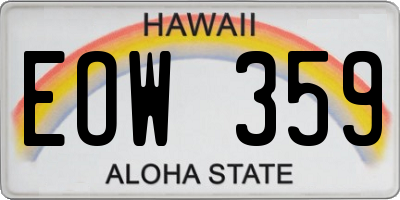 HI license plate EOW359