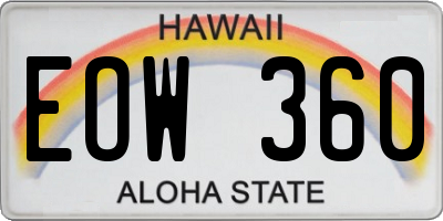 HI license plate EOW360