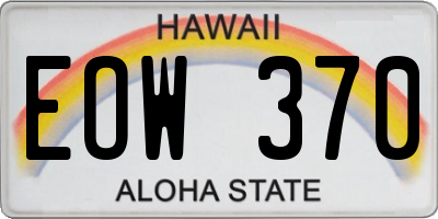 HI license plate EOW370