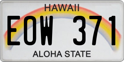 HI license plate EOW371