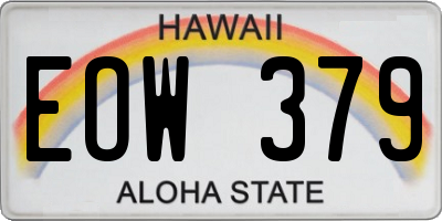 HI license plate EOW379