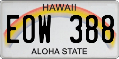 HI license plate EOW388