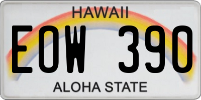 HI license plate EOW390