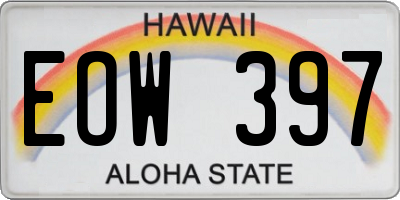 HI license plate EOW397