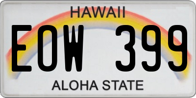 HI license plate EOW399
