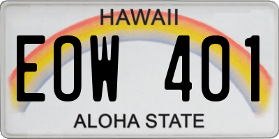 HI license plate EOW401