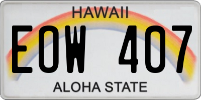HI license plate EOW407