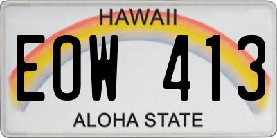 HI license plate EOW413
