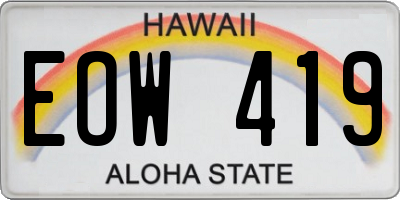 HI license plate EOW419