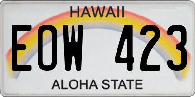 HI license plate EOW423