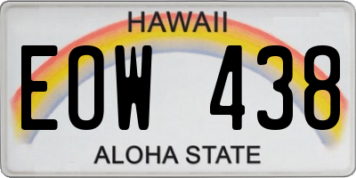 HI license plate EOW438