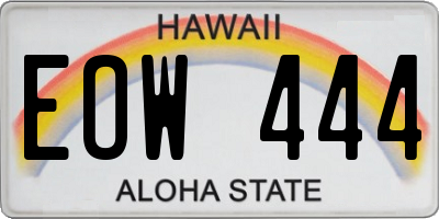 HI license plate EOW444