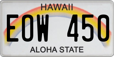 HI license plate EOW450
