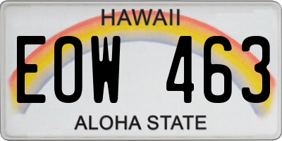 HI license plate EOW463