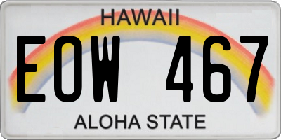 HI license plate EOW467