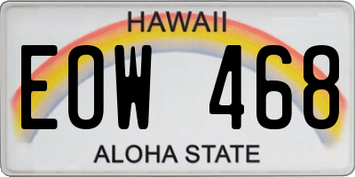 HI license plate EOW468