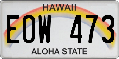 HI license plate EOW473