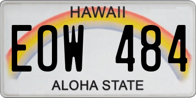 HI license plate EOW484