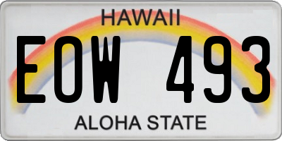 HI license plate EOW493