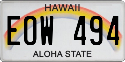 HI license plate EOW494