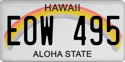 HI license plate EOW495
