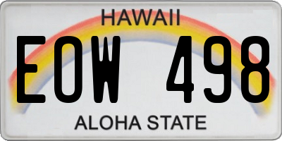 HI license plate EOW498